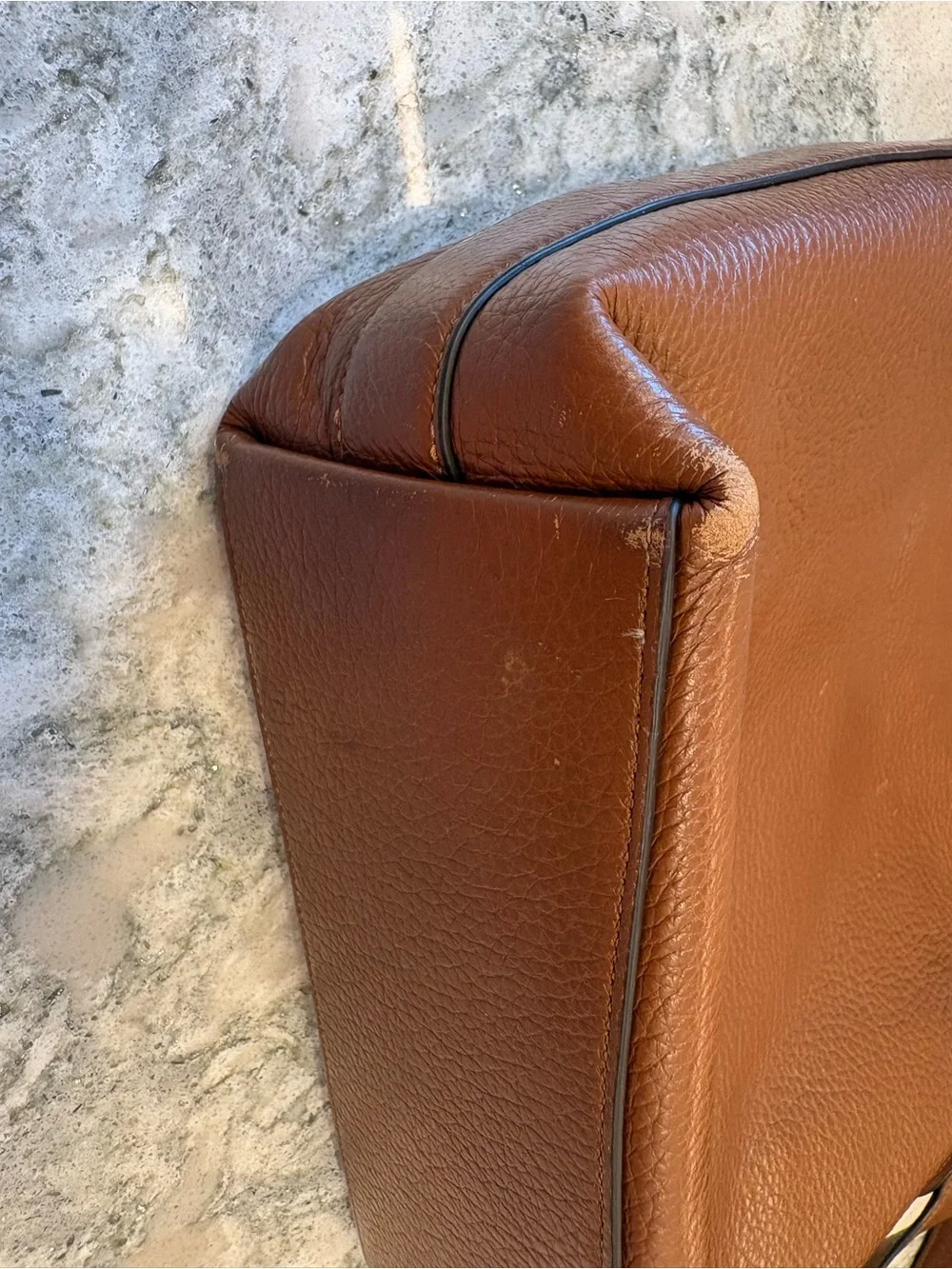 Coach Brown Pebbled Leather Messenger Bag